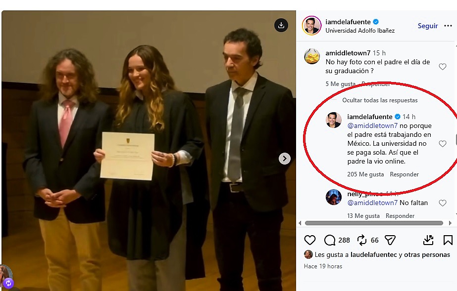 Cristián de la Fuente frenó odioso comentario sobre la licenciatura de su hija Laura