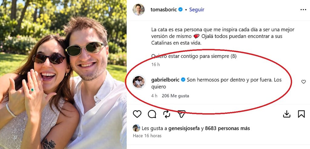 La respuesta de Gabriel Boric a compromiso de matrimonio de su hermano Tomás