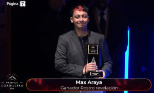 La emoción de Max Araya tras ganar Rostro Revelación en los Premios Cordillera 2026