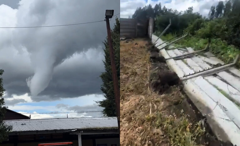 Tornado afectó a la región del Maule: fenómeno provocó daños en diferentes sectores