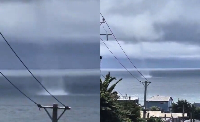 Reportan tromba marina frente a las costas de Curanipe: ocurrió a horas del tornado en Retiro