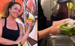 La insólita técnica de Yuyuniz Navas para lavar verduras que causó revuelo en redes